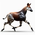 Image of isolated okapi against pure white background, ideal for presentations