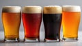Variety of Beer Styles in Glasses Royalty Free Stock Photo