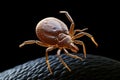 Rendered detailed microscopic view of a tick