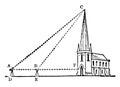 Triangle with Church vintage illustration