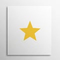 Image showing a yellow, five-pointed star centered on a white square Royalty Free Stock Photo