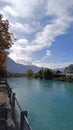 image shows the Aare River in Interlaken, Switzerland