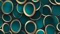 Abstract Overlapping Circles with Gold and Teal Color Scheme Royalty Free Stock Photo