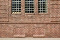 Vintage brick wall texture background with attractive glass block windows Royalty Free Stock Photo