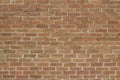 Old rustic orange brown color brick wall texture in traditional running bond brickwork pattern Royalty Free Stock Photo