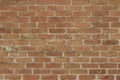 Old rustic orange brown color brick wall texture in traditional running bond brickwork pattern Royalty Free Stock Photo