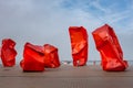 OVerview of the artwork `Rock Strangers` of Arne Quinze in Oostende