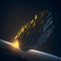 A Golden Asteroid in the Cosmos: A Generative AI Image