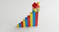 house market growth symbolized by building blocks Royalty Free Stock Photo