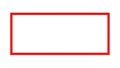 Simple red outlined rectangle on a plain white background Royalty Free Stock Photo