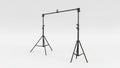 Photography studio lighting setup with two adjustable light stands and a crossbar Royalty Free Stock Photo