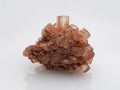 Stunning Natural Aragonite Crystal Cluster Formation Featuring Peach Hues and Sharp Rectangular Prisms, Mineral Specimen Display Royalty Free Stock Photo