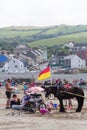 A beach scene at Borth in west Wales