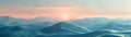 The image shows a beautiful mountain landscape with a sunrise or sunset