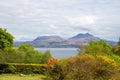 Landscape of the Scottish highlands and a loch Royalty Free Stock Photo