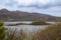 Landscape of the Scottish highlands and a loch Royalty Free Stock Photo