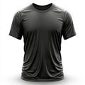 Wrinkled black short-sleeved athletic t-shirt with raglan sleeves Royalty Free Stock Photo