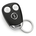 Black car key fob with three buttons and numbered keyring Royalty Free Stock Photo