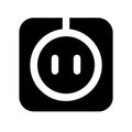 Black and White Electrical Outlet Icon Depicting Energy and Power Royalty Free Stock Photo