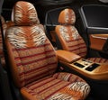 Luxury in the Wild: A Unique Car Interior, Combining Tiger Motif, Ethnic Textile and Gold Finishes for a Bold Design Royalty Free Stock Photo