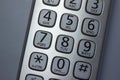 Close up abstract view of a cordless home phone keypad