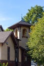 Simple Spanish style church steeple and bell tower