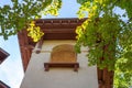 Simple Spanish style church steeple and bell tower Royalty Free Stock Photo