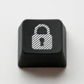 Keyboard key featuring a lock symbol for security representation Royalty Free Stock Photo