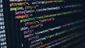 Colorful code snippet displayed on a computer screen with syntax highlighting Royalty Free Stock Photo