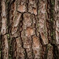 The image shows a close-up of a tree bark with a rough, textured surface. The bark features deep Royalty Free Stock Photo