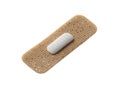 A close-up view of a band-aid with a white adhesive strip on a white background Royalty Free Stock Photo
