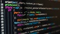 Colorful code snippet displayed on a computer screen with syntax highlighting Royalty Free Stock Photo