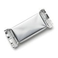 Long rectangular memory module with metallic heat spreader and gold contacts Royalty Free Stock Photo