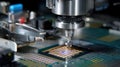 microchip production precision machine Royalty Free Stock Photo