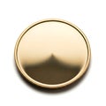 Polished golden circular button with a reflective and smooth surface Royalty Free Stock Photo