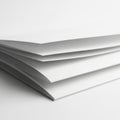 A close-up view of a stack of blank white paper sheets on a surface Royalty Free Stock Photo