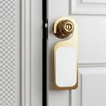 Elegant brass door knocker and rectangular mail slot on a white door Royalty Free Stock Photo