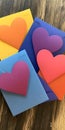 Colorful Envelopes with Heart Stickers