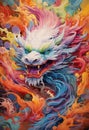shows a colorful dragon