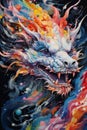 shows a colorful dragon