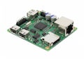 Industrial-grade single-board computer with multiple connectivity ports and processing chips Royalty Free Stock Photo