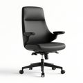 Modern black office chair with adjustable armrests and five-star base Royalty Free Stock Photo
