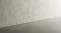 textured white wall and concrete floor corner view Royalty Free Stock Photo