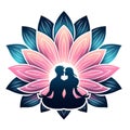 Lotus Embrace: Silhouette of Love and Meditation