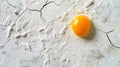 This image shows a cracked egg shell against a white background with its contents visible through the cracks. Royalty Free Stock Photo