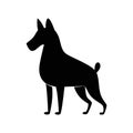Cute Dog Silhouette vector art in white background Royalty Free Stock Photo