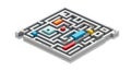 3D Isometric Maze Puzzle Royalty Free Stock Photo