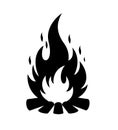 Bonfire silhouette Royalty Free Stock Photo