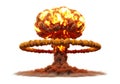 A vivid depiction of a nuclear explosion with intense fiery mushroom cloud formation Royalty Free Stock Photo