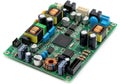 Complex electronic circuit board with multiple components and connectors Royalty Free Stock Photo